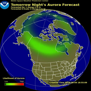 Auroral Viewline Forecast - Tomorrow