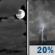 Saturday Night: Mostly Cloudy then Slight Chance Showers And Thunderstorms