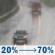 Saturday: Rain likely between 11am and 4pm, then rain likely and patchy fog. Cloudy, with a high near 45. North wind around 5 mph. Chance of precipitation is 70%. New rainfall amounts less than a tenth of an inch possible. Saturday: Light Rain Likely